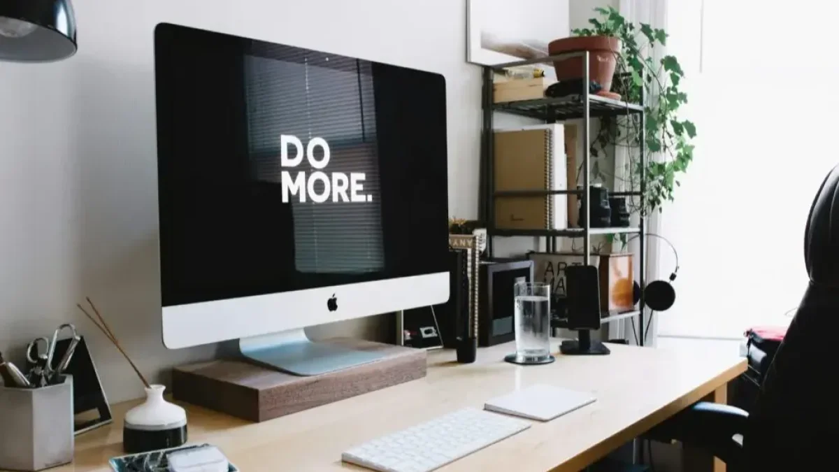 A Mac Studio on a wooden table