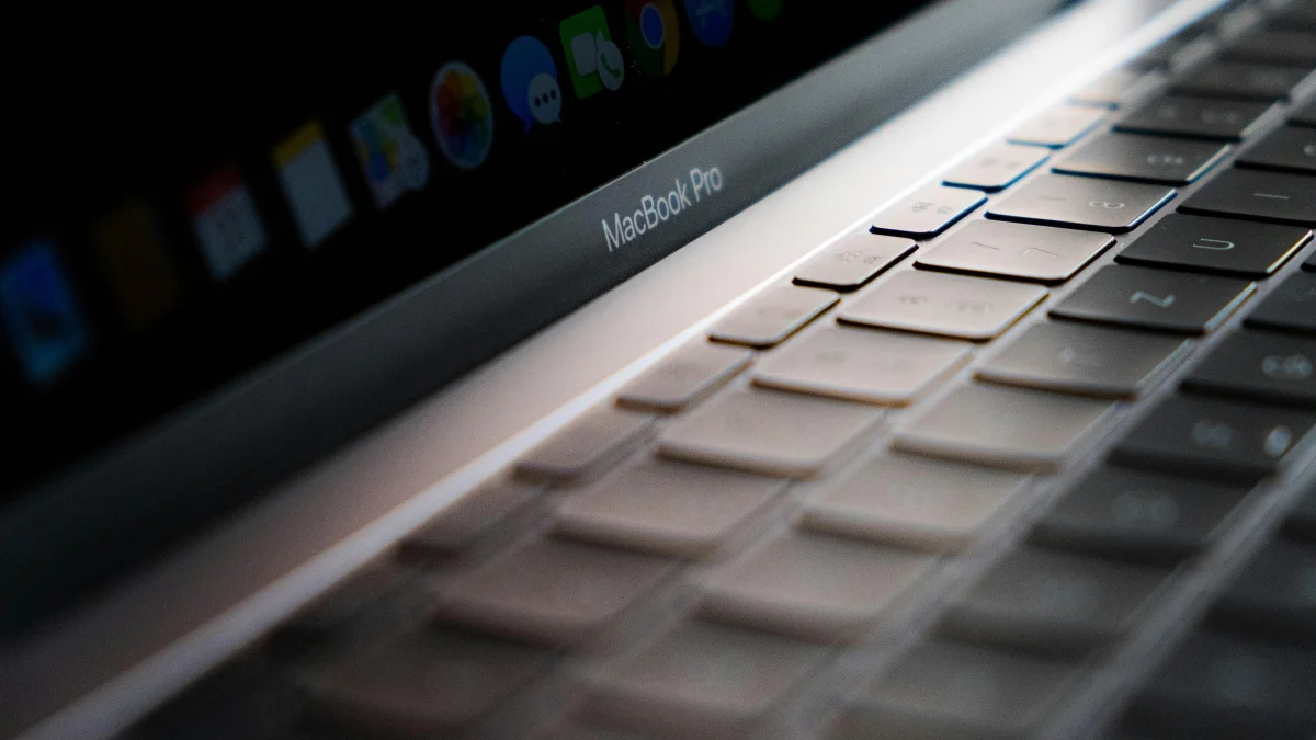 Close up shot of a Macbook pro
