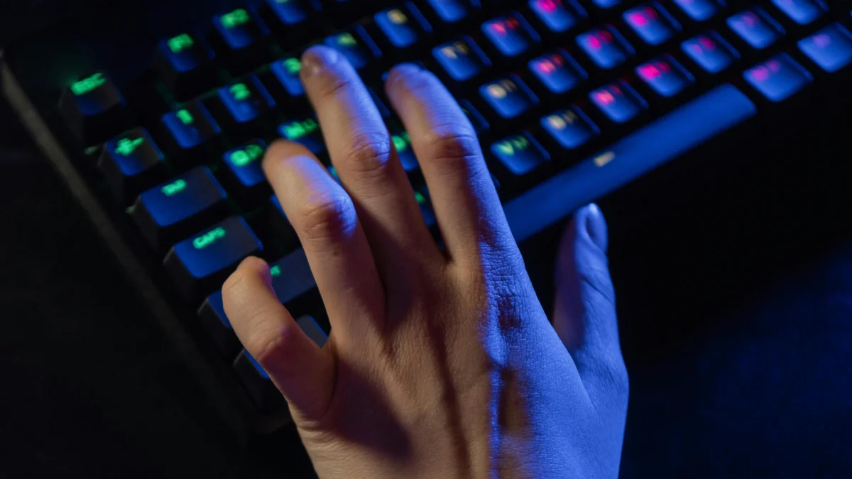 A hand performing a hot key gesture