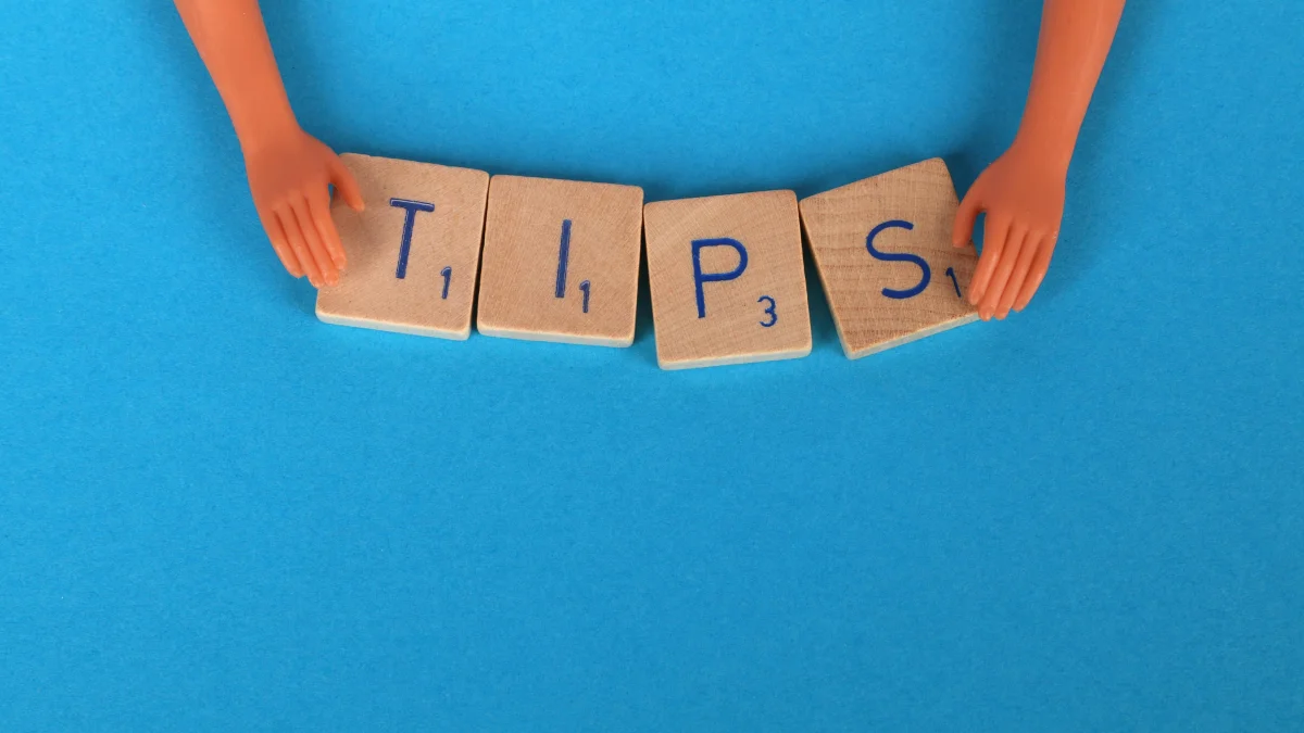Scramble squares writing the word Tips